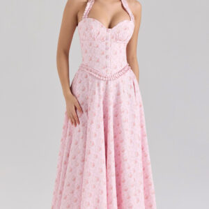 Stretch Cotton Rose Midi