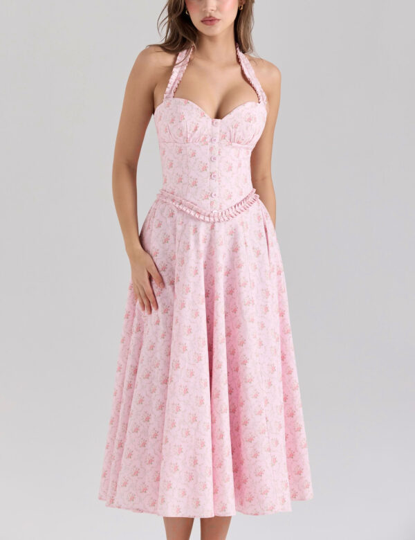 Stretch Cotton Rose Midi