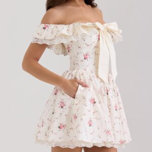 Off-Shoulder Floral Mini