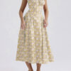 Slim Fit Print Halter Maxi Dress.