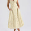 Slim Fit Print Halter Maxi Dress.